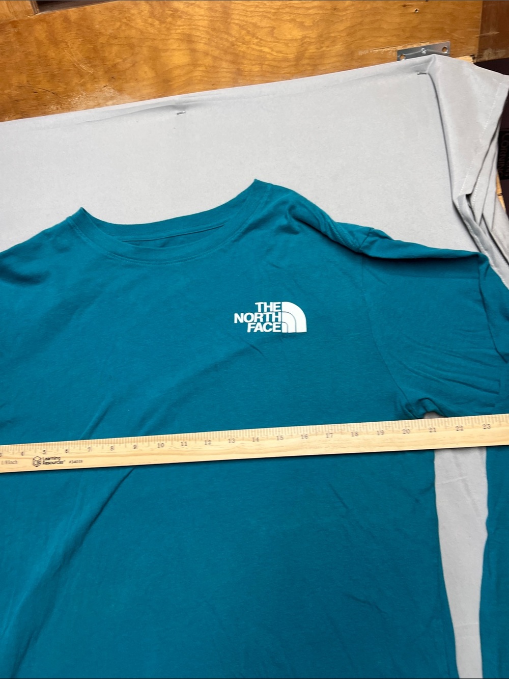 The North Face Teal Blue Long Sleeve Logo Shirt - Picture 3 of 4